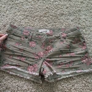 Khaki floral shorts
