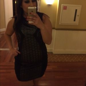 Black leather stretch mini