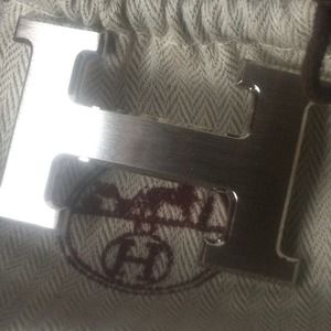Silver brushed Hermes belt buckle *new*