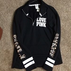 Victoria's Secret Pink Leopard Half Zip