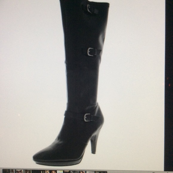 Bandolino Joselyn Belted Faux Leather Boots 9.5