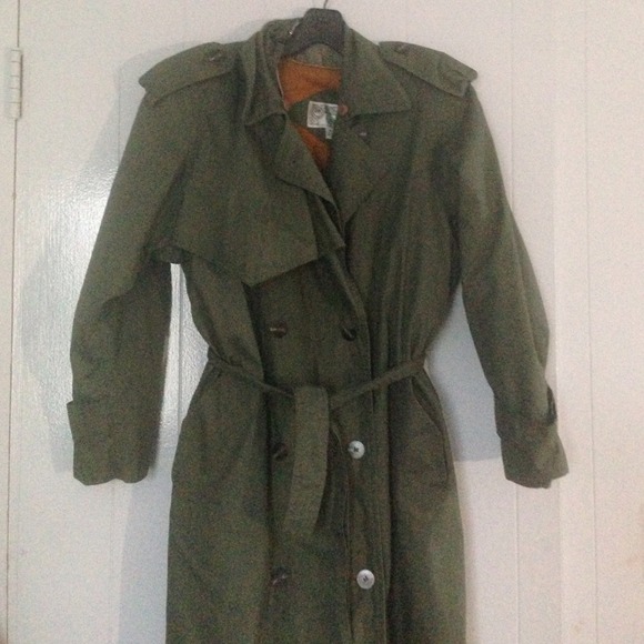 Green trench coat