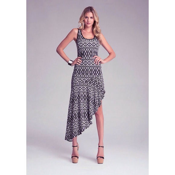 NWT Bebe Print Drapey Hem Tank Dress