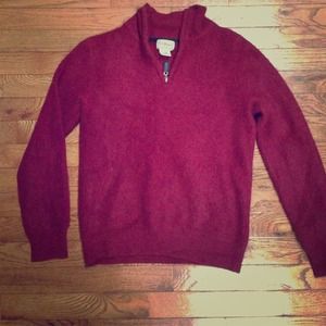 Cranberry LLBean Cashmere quarter zip