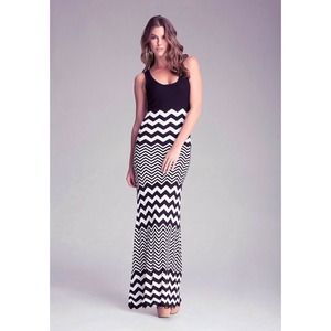 NWT Bebe Zig Zag Stripe Sweater Maxi Dress