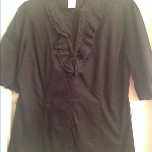 Black blouse with ruffles