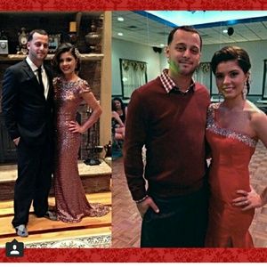 Mac duggal red prom dress