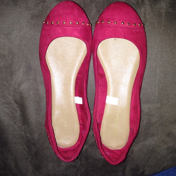 Merona red studded flats