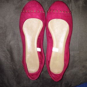 Merona red studded flats