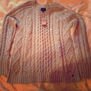 Tan cable knit sweater
