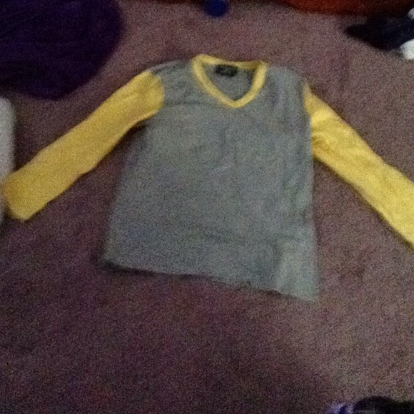 This is a grey and yellow shirt