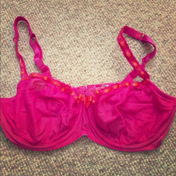 *SOLD* Victorias Secret bra pink w/orange ribbon