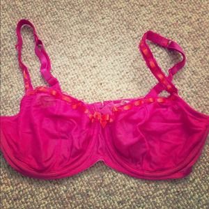 *SOLD* Victorias Secret bra pink w/orange ribbon