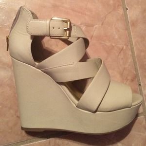 Beige wedges