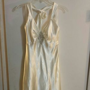 Satin Dress with back ruche