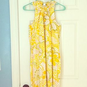 Jcrew yellow flower print dress