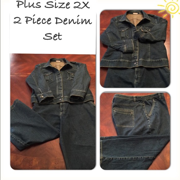 🎀Plus Size (2X) Denim Capri/Jacket Set🎀