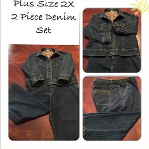 🎀Plus Size (2X) Denim Capri/Jacket Set🎀