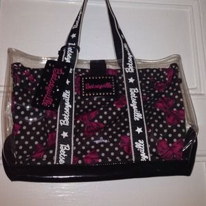 Betsey Johnson Clear Tote Bag with detachable slip