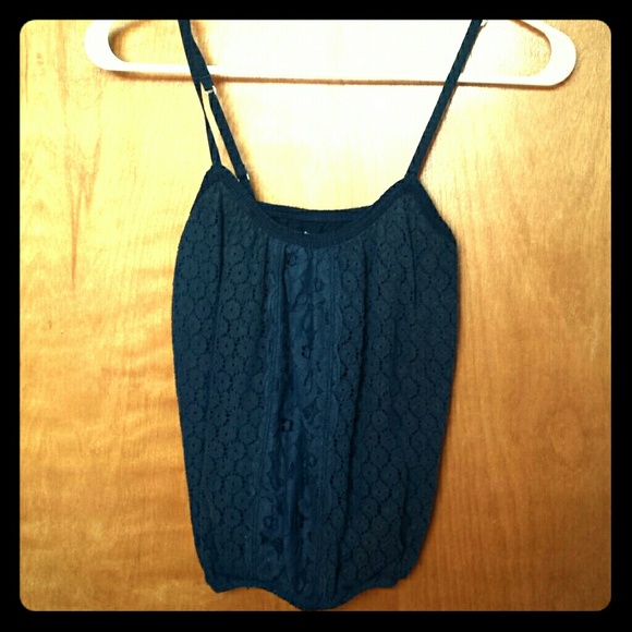 Navy crop shirt, from Hollister. Great condition. - Picture 1 of 3