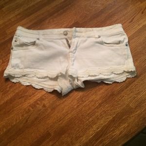 White jean shorts