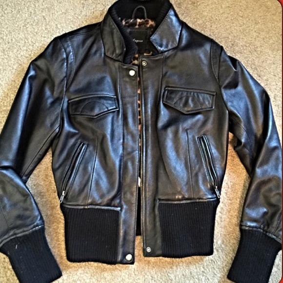 Express Genuine Leather Bomber Jacket S