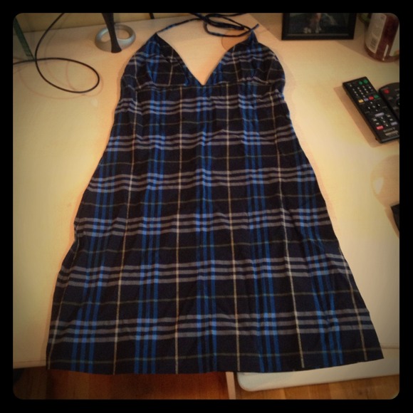 Burberry navy beach dress halter