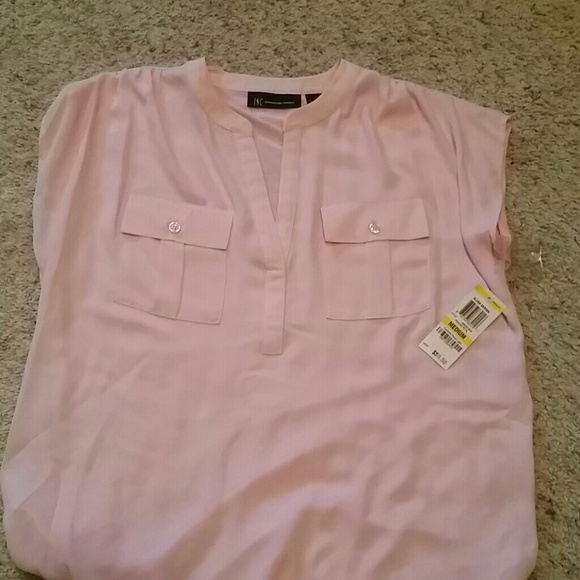 Pink blouse two front pockets