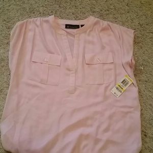 Pink blouse two front pockets