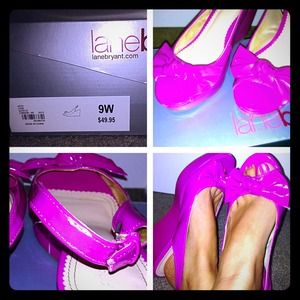 Pink / fuchsia peep toe wedge