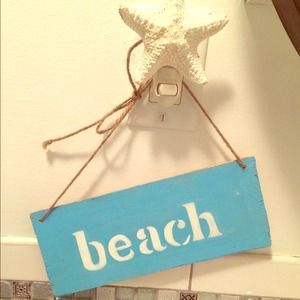 Hand Painted Wood Beach Sign