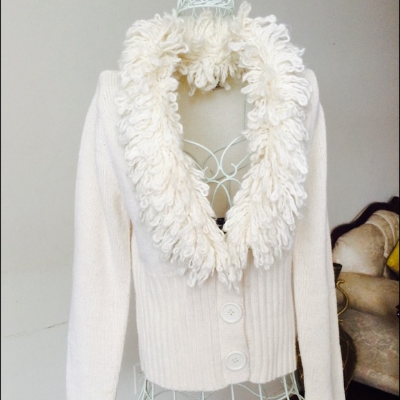 ****SOLD**** Furry White Sweater - Picture 4 of 4