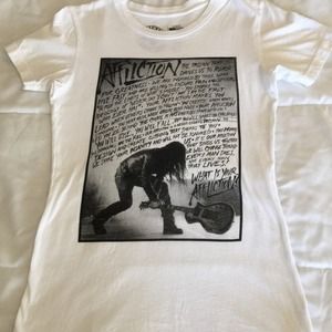 White Affliction Top with writing