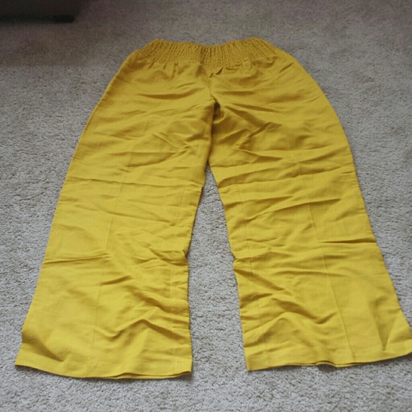 Linen Pants zipper pockets Bright Gold/Ginger