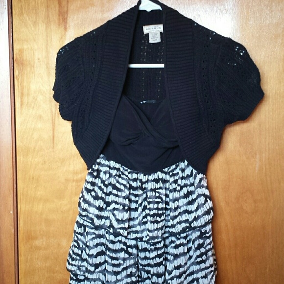Black and white short semi formal dress - Picture 2 of 2