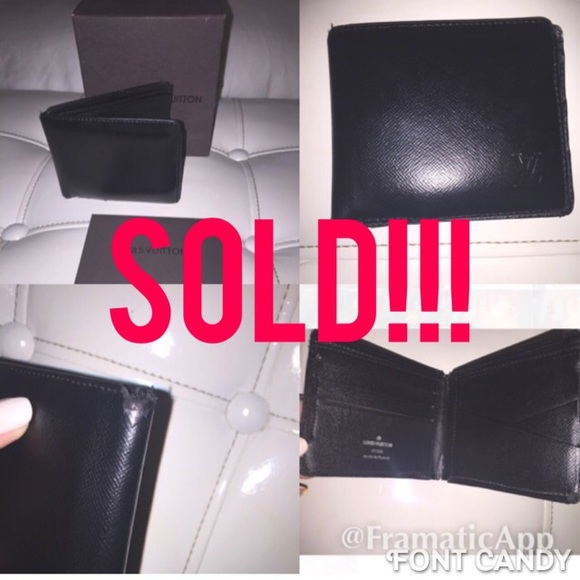 ❌SOLD❌MENS BLACK BIFOLD LOUIS VUITTON TAIGA WALLET
