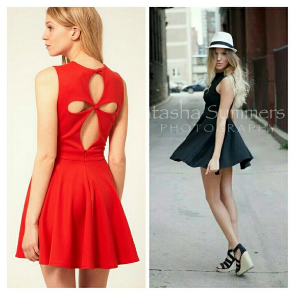 Black Skater Dres w/ Cut Out Back - Picture 2 of 2