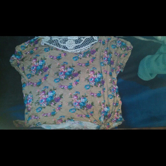 Cute Floral brown shirt