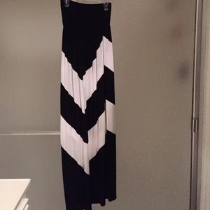 Black and white chevron maxi dress