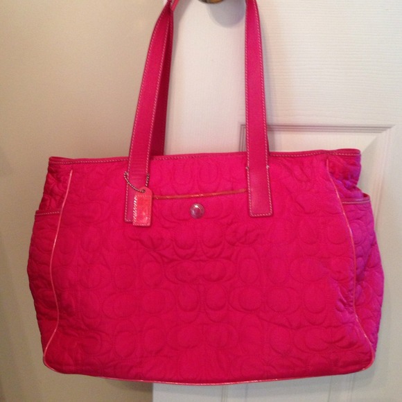 💗 hot pink COACH diaper bag 💗