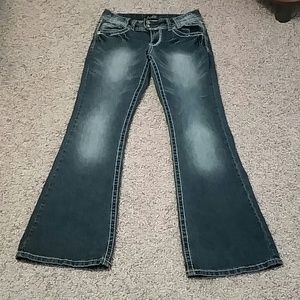 Angels faded blue jeans