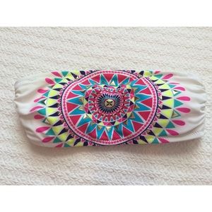 Tribal Print Bandeau Swim Top