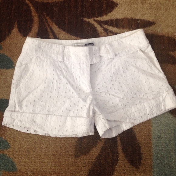 White eyelet shorts