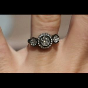 So chic!  Black plated triple halo