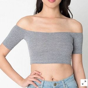 Gray cropped American apparel tee
