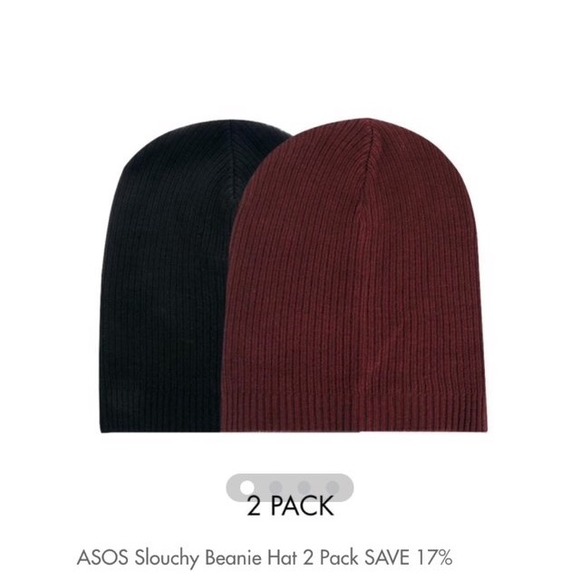 ASOS 2 pack slouchy beanies