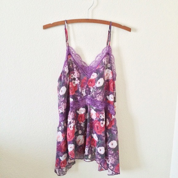 Free People floral thin strapped blouse