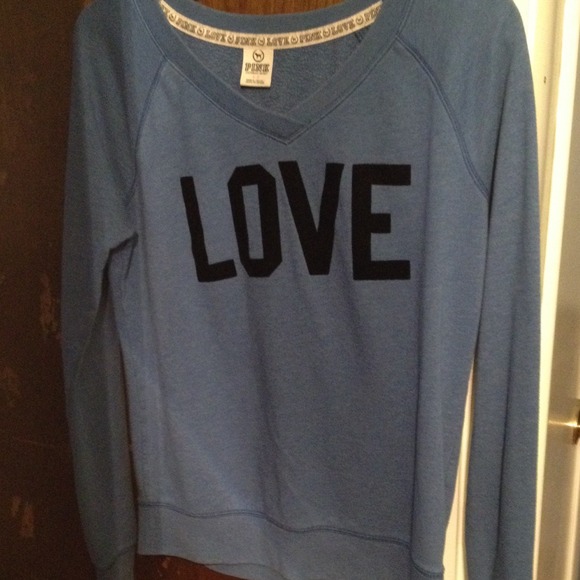 VS Pink Vneck Crew Sweatshirt SZ Small!