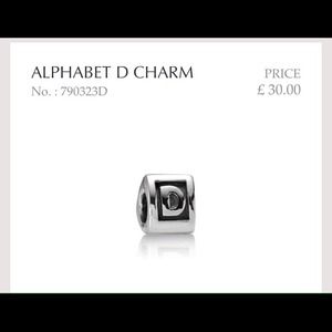 Alphabet D Pandora Charm
