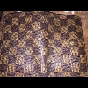 authentic LV Damier Ebene French wallet